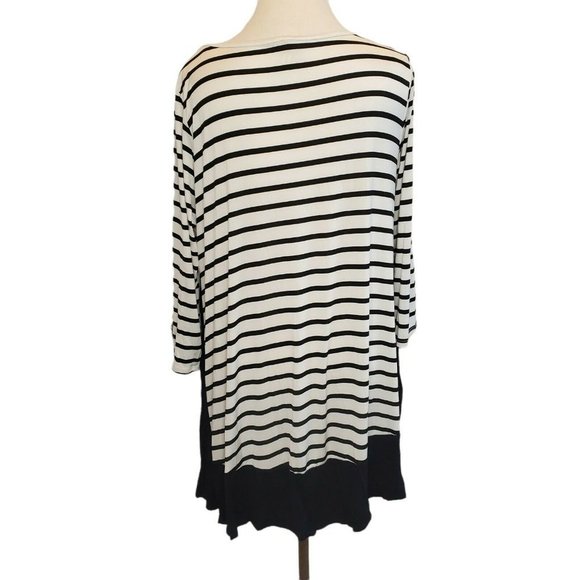 Bellamie Womens Plus Size Tunic Rop Striped Stretchy Loose Fit Sharkbite Size 1X - Picture 5 of 7